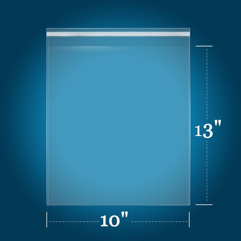 iMailer - 500 Pack - 10" x 13" Clear Cellophane Bags Self Seal- Cello Large Resealable Plastic Poly Bags for Prints, Photos, Documents, Clothing, T-Shirt - Image 2